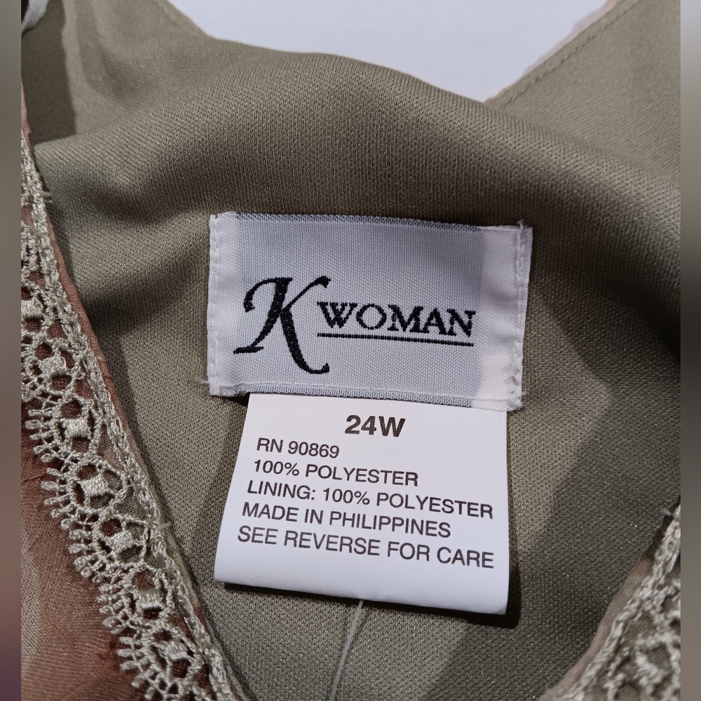 K Woman Women's (Size 24W) Green/Purple Floral Two-Piece Dress Set (NWT) - Picture 8 of 16